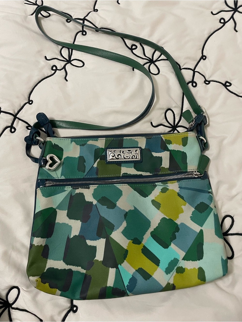 Brighton Green Abstract Print Crossbody Bag